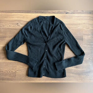 Wool Ribbed Cardigan